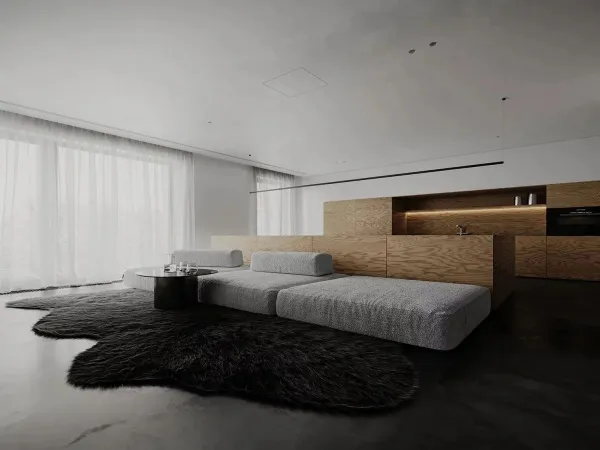 Теневой профиль потолочный GIPS под подсветку, черный муар