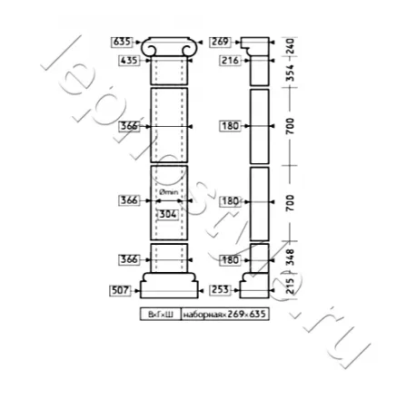 Полуколонна комплект Европласт 4.10.206