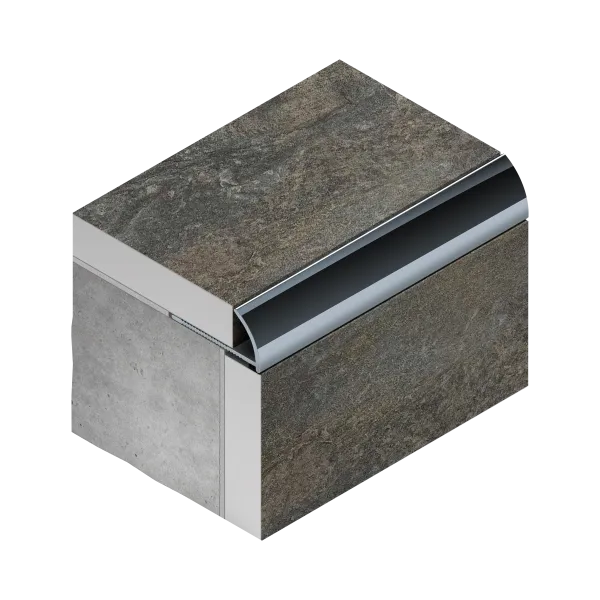 Профиль для плитки внешний гибкий 10мм (черный блестящий браш)