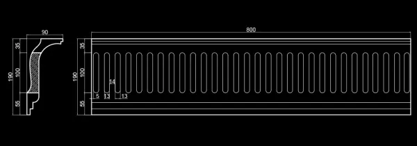 Карниз потолочный вентиляционный Artpole SK211V