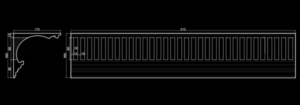 Карниз потолочный вентиляционный SKTL13V