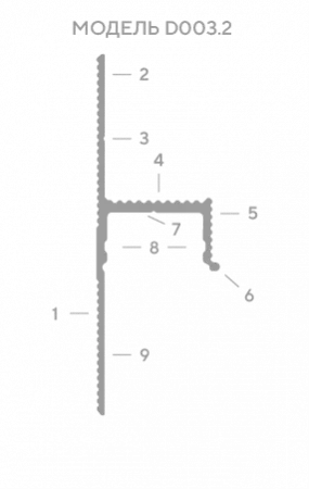 Универсальный теневой профиль D003.2A Черный 