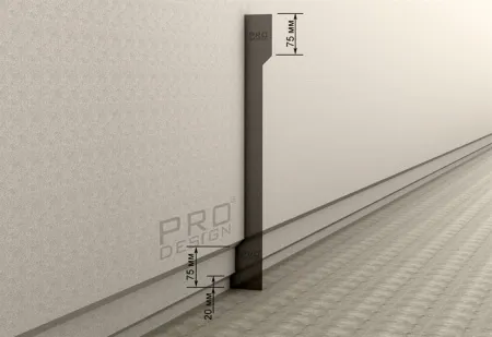 Шаблон для монтажа Теневого плинтуса, сталь 2*50/60*500 мм