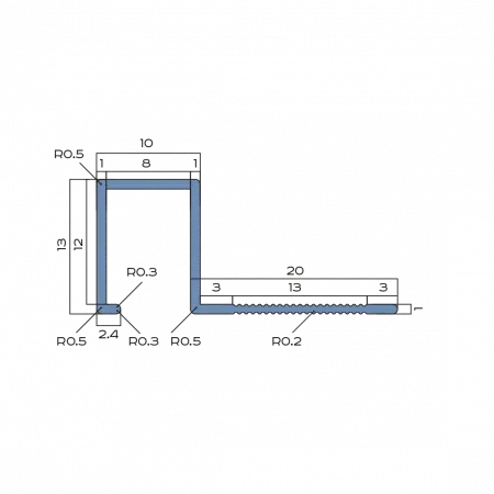 Профиль для плитки внешний P 10мм х 12мм (черный матовый)