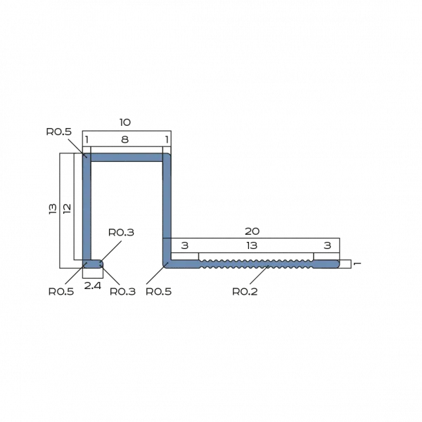 Профиль для плитки внешний P 10мм х 12мм (золото блестящее)