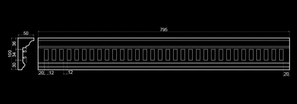 Карниз потолочный вентиляционный Artpole S6K2V