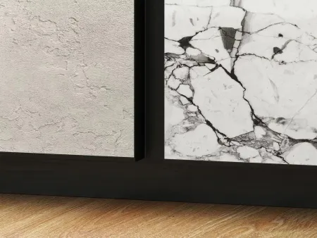 Теневой плинтус LACONISTIQ REVERSE 2.0 с кромкой 1.5мм., для панелей и керамогранита, Белый муар