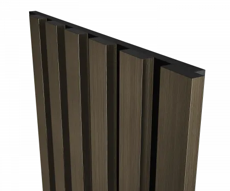 Комплект акуст.панелей, черный войлок, рейки ЭКОПОЛИМЕР шампань/2шт/600