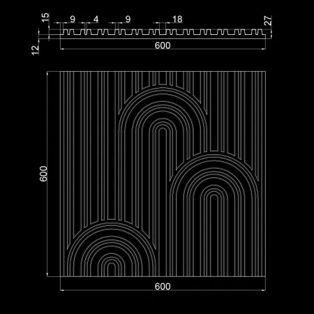 Гипсовая 3D панель Artpole PARALINE K3