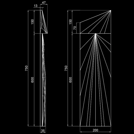Гипсовый светильник OBSIDIO LEFT (теплый свет) Artpole ML-3L