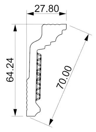 Карниз потолочный GLANZEPOL GP58