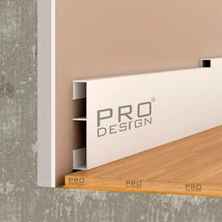 Вставка плинтус 1965 для плинтуса Pro Design 70 мм Белый муар