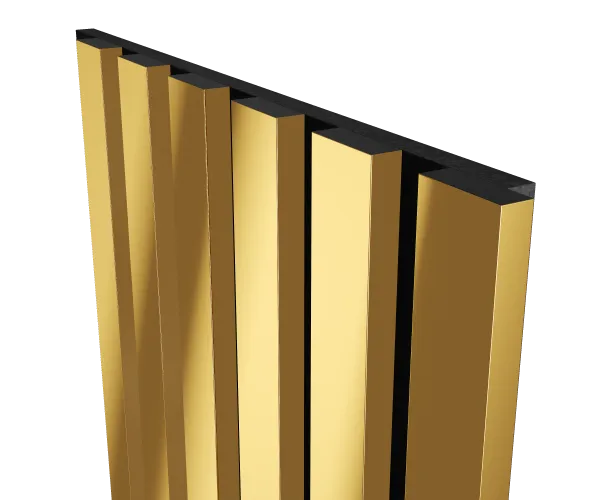 Комплект акуст.панелей, черный войлок, рейки ЭКОПОЛИМЕР желтое золото/2шт/600