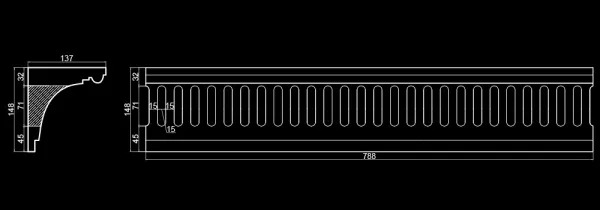 Карниз потолочный вентиляционный Artpole SK205V