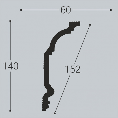 Карниз потолочный Bello Deco К2 140/60