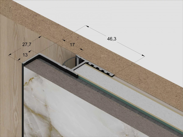 Теневая рейка LACONISTIQ Multilevel (разноуровневая) Без покрытия