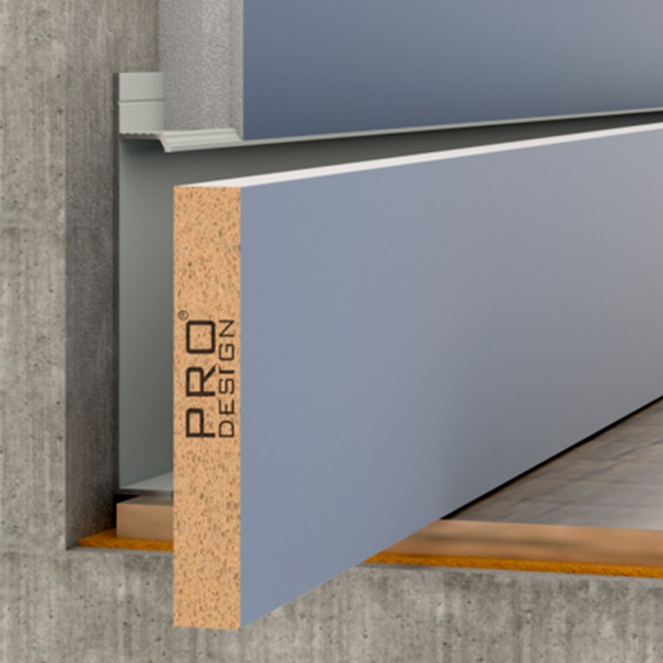 МДФ вставка скрытого плинтуса Pro Design 120 мм RAL