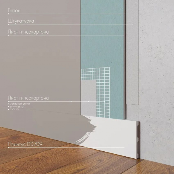 Плинтус напольный DECOR DIZAYN DD709