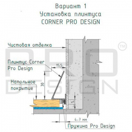 Микроплинтус Pro Design Corner 570 Черный