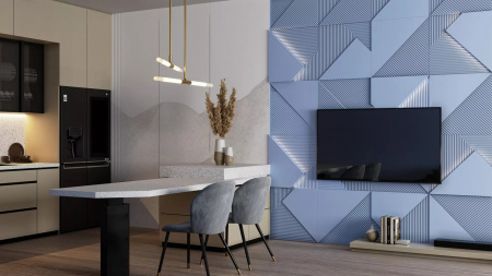 Гипсовая 3D панель Artpole FIELDS LED (холодный свет)