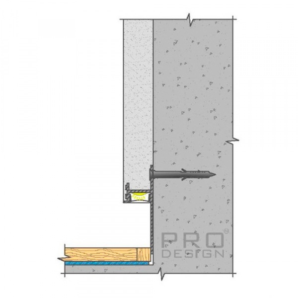 Теневой плинтус скрытого монтажа Pro Design 7209 Черный
