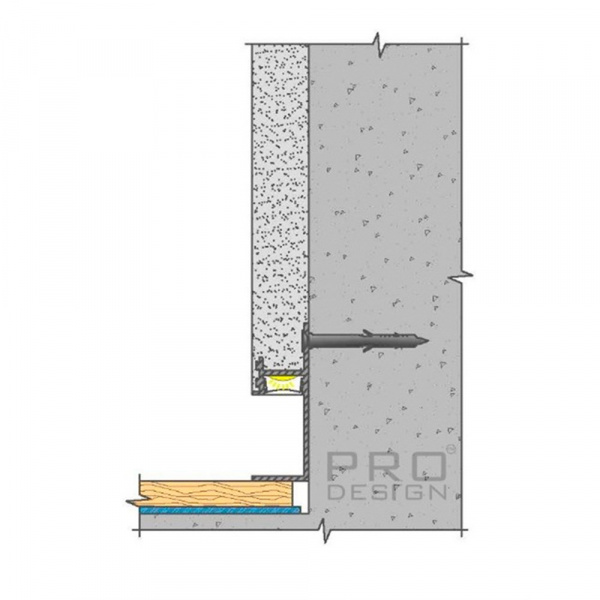 Теневой плинтус скрытого монтажа Pro Design 7210 Черный