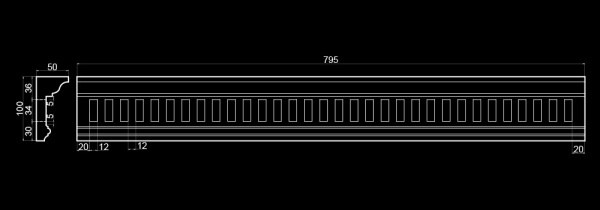 Карниз потолочный вентиляционный Artpole S6K2V