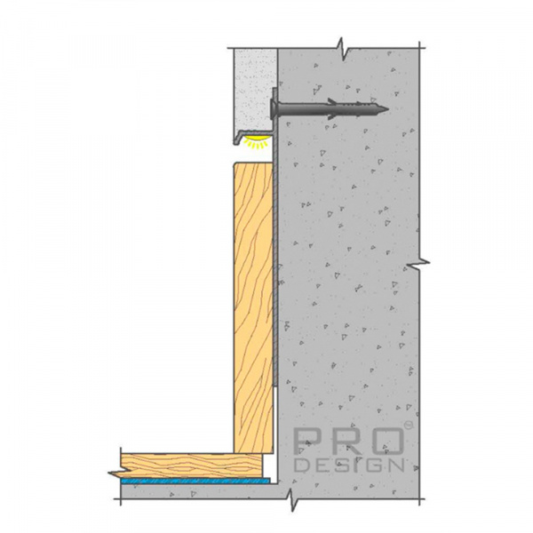 Плинтус скрытого монтажа Pro Design 323 без покрытия