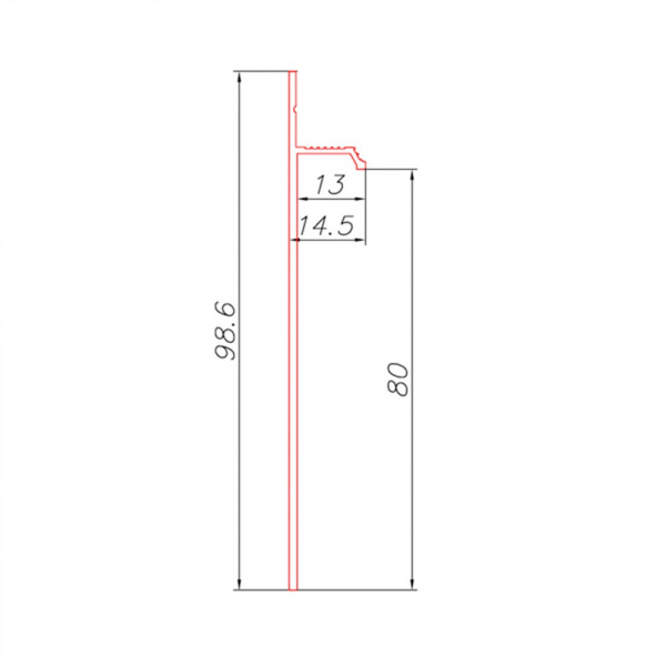 Плинтус скрытого монтажа Pro Design 323 без покрытия